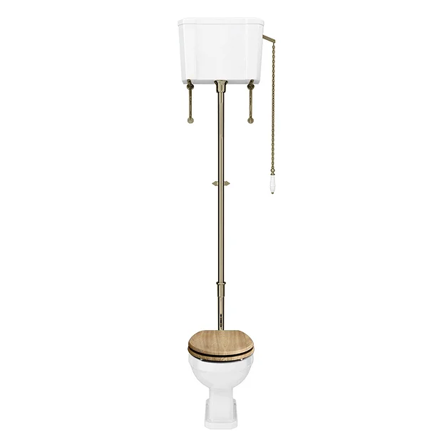 Victorian Plumbing Carlton Antique Brass Traditional High Level Toilet With Soft Close Seat 4 Victorian Plumbing Carlton Antique Brass Traditional High Level Toilet With Soft Close Seat - Image 2