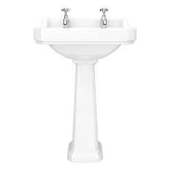 Nuie Carlton 1 Tap Hole Traditional Basin + Pedestal -Croydex shop carl1thbas d1