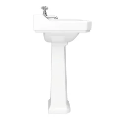 Nuie Carlton 1 Tap Hole Traditional Basin + Pedestal -Croydex shop carl1thbas d2