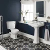 Nuie Carlton Traditional Basin + Pedestal (2 Tap Hole) -Croydex shop carlbasped d1