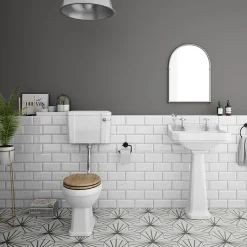 Victorian Plumbing Carlton Traditional Low Level Toilet With Soft Close Seat - Various Colour Options