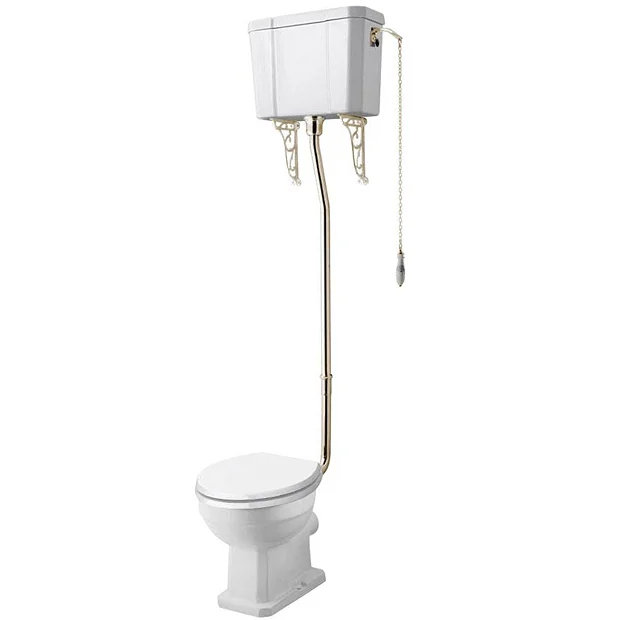 Victorian Plumbing Carlton Gold High Level Traditional Toilet (WC, Cistern + Pan) 4 Victorian Plumbing Carlton Gold High Level Traditional Toilet (WC, Cistern + Pan) - Image 2
