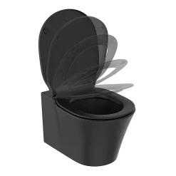 Ideal Standard Connect Air Silk Black AquaBlade Wall Hung Toilet + Soft Close Seat -Croydex shop casbwhsc.ai3