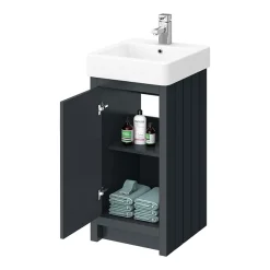 Chatsworth Traditional Graphite Cloakroom Suite (Vanity Unit + Close Coupled Toilet) 11 Chatsworth Traditional Graphite Cloakroom Suite (Vanity Unit + Close Coupled Toilet) -Croydex shop cbkcs425 d2
