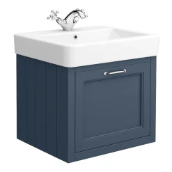 Chatsworth Blue Cloakroom Suite (Wall Hung Vanity Unit + Close Coupled Toilet) -Croydex shop cblwhs d4