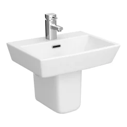 Victorian Plumbing Cubo Basin + Semi Pedestal (520mm Wide - 1 Tap Hole) 8 Victorian Plumbing Cubo Basin + Semi Pedestal (520mm Wide - 1 Tap Hole) -Croydex shop cbspdetail01
