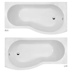 Cove Bathroom Suite With B-Shaped Shower Bath