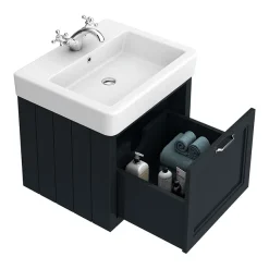Chatsworth Graphite Cloakroom Suite (Wall Hung Vanity Unit + Close Coupled Toilet) -Croydex shop cbwhs d5