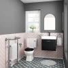 Chatsworth Graphite Cloakroom Suite (Wall Hung Vanity Unit + Close Coupled Toilet)