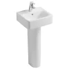 Ideal Standard Connect Cube 40cm 1TH Handrinse Basin + Pedestal -Croydex shop cc401thf l