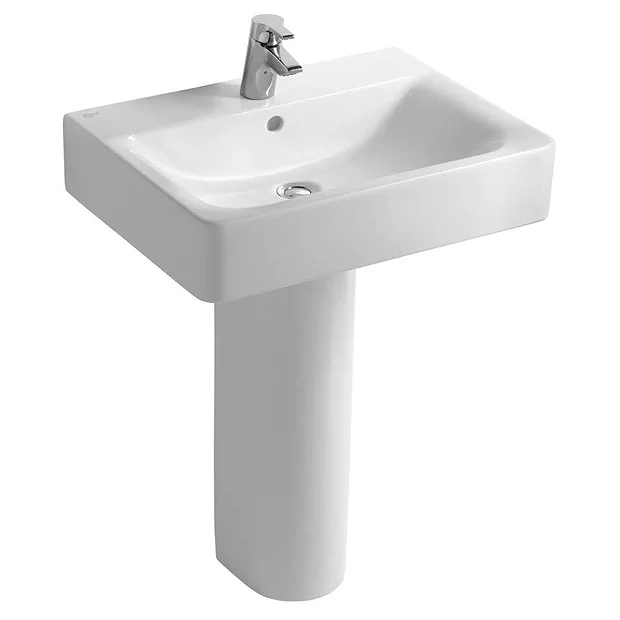 Ideal Standard Connect Cube 1TH Basin + Pedestal 4 Ideal Standard Connect Cube 1TH Basin + Pedestal - Image 2