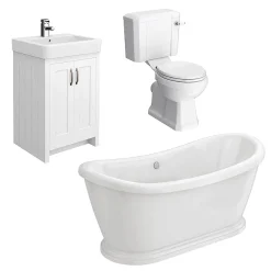 Chatsworth White Close Coupled Roll Top Bathroom Suite -Croydex shop cccwbs detail1