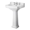 Old London Richmond 600mm Traditional 3TH Basin & Full Pedestal -Croydex shop ccr024 l