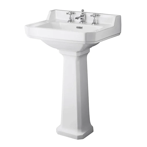 Old London Richmond 600mm Traditional 3TH Basin & Full Pedestal 3 Old London Richmond 600mm Traditional 3TH Basin & Full Pedestal