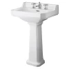 Old London Richmond Comfort Height Traditional 3TH Basin & Pedestal 2 Old London Richmond Comfort Height Traditional 3TH Basin & Pedestal -Croydex shop ccr028 l