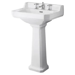 Old London Richmond Comfort Height Traditional 3TH Basin & Pedestal
