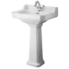 Old London Richmond Comfort Height Traditional 1TH Basin & Pedestal -Croydex shop ccr030 l