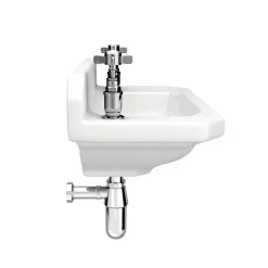 Nui Carlton Traditional Cloakroom Suite - Close Couple Toilet & Wall Hung Basin