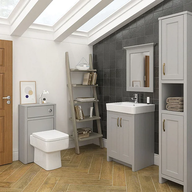 Chatsworth 3-Piece Traditional Grey Bathroom Suite 4 Chatsworth 3-Piece Traditional Grey Bathroom Suite - Image 2