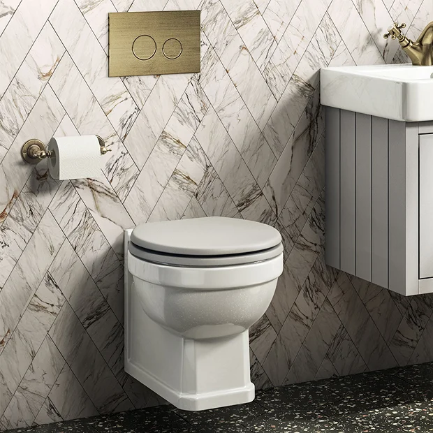 Chatsworth Compact Top/Front Flush Toilet Frame With Antique Brass Flush - Round Buttons 6 Chatsworth Compact Top/Front Flush Toilet Frame With Antique Brass Flush - Round Buttons - Image 4