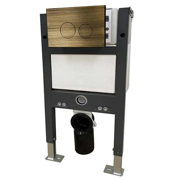 Chatsworth Compact Top/Front Flush Toilet Frame With Antique Brass Flush - Round Buttons 4 Chatsworth Compact Top/Front Flush Toilet Frame With Antique Brass Flush - Round Buttons - Image 2