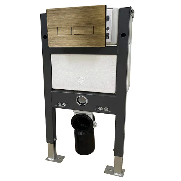 Chatsworth Compact Top/Front Flush Toilet Frame With Antique Brass Flush - Square Buttons 4 Chatsworth Compact Top/Front Flush Toilet Frame With Antique Brass Flush - Square Buttons - Image 2