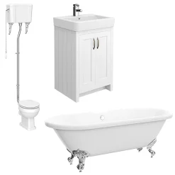 Chatsworth High Level White Roll Top Bathroom Suite -Croydex shop chlswht detail1