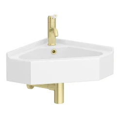 Chatsworth Traditional Corner Cloakroom Basin 1TH - Gloss White
