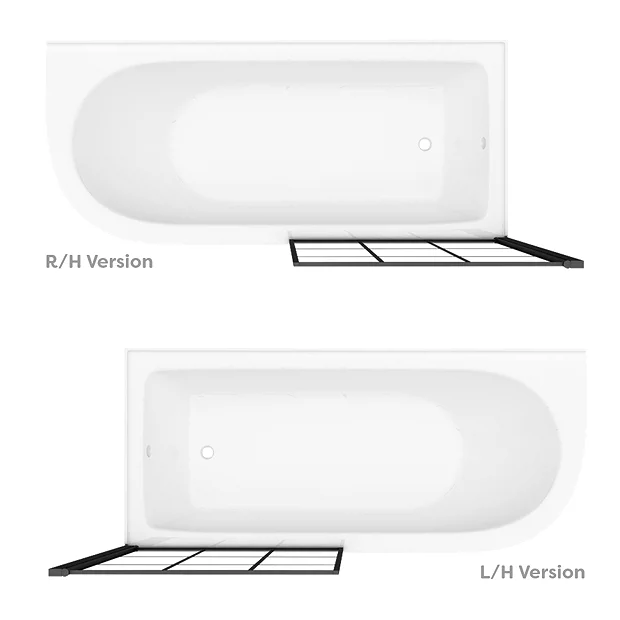 Chatsworth Traditional Shower Bath Suite - 1700mm With Matt Black Grid Screen + Leg Set 5 Chatsworth Traditional Shower Bath Suite - 1700mm With Matt Black Grid Screen + Leg Set - Image 3