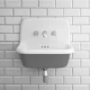 Chatsworth 600mm Roll Top Wall Hung Basin With Upstand Gloss White And Grey -Croydex shop chtbn01g d3