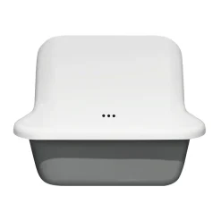 Chatsworth 600mm Roll Top Wall Hung Basin With Upstand Gloss White And Grey -Croydex shop chtbn01g lrg1