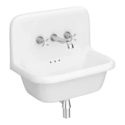Chatsworth 600mm Roll Top Wall Hung Basin With Upstand Gloss White -Croydex shop chtbn01w l2