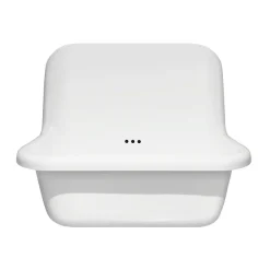 Chatsworth 600mm Roll Top Wall Hung Basin With Upstand Gloss White