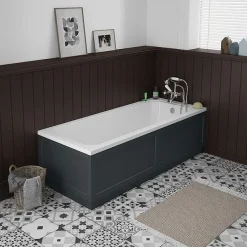 Chatsworth Graphite Bathroom Suite Incl. 1700 X 700 Bath With Panels -Croydex shop chtbsblk d1