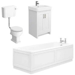 Chatsworth White Bathroom Suite Incl. 1700 X 700 Bath With Panels
