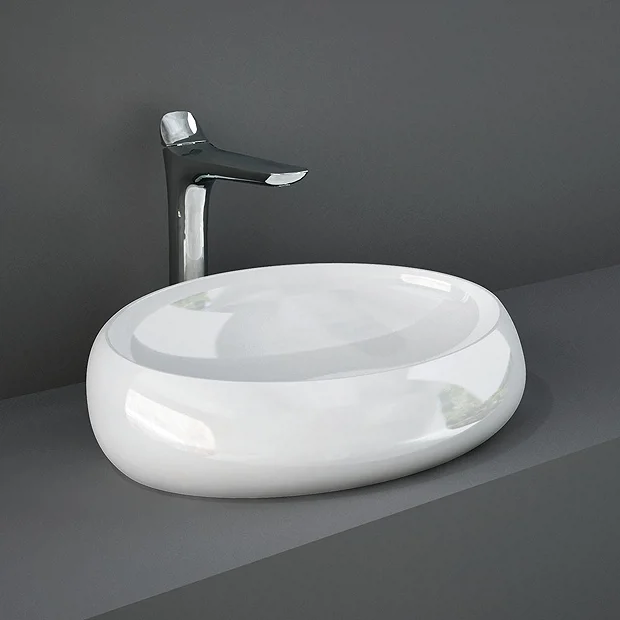 RAK Ceramic RAK Cloud 58cm Counter Top Basin - Gloss White 4 RAK Ceramic RAK Cloud 58cm Counter Top Basin - Gloss White - Image 2