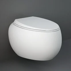 RAK Ceramic RAK Cloud Matt White Rimless Wall Hung Pan + Soft Close Seat -Croydex shop clowhmw l