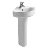 Ideal Standard Connect Arc 45cm 1TH Corner Handrinse Basin + Pedestal -Croydex shop conacrn1th l
