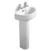 Ideal Standard Connect Arc 45cm 2TH Corner Handrinse Basin + Pedestal -Croydex shop conacrn2th l