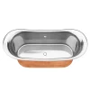The Period Bathroom Company Trafalgar Copper 1700 X 710mm Double Ended Slipper Roll Top Bath Tub (Nickel Inside) -Croydex shop copd317nd3