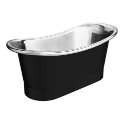 The Period Bathroom Company Trafalgar Matt Black 1700 X 710mm Double Ended Slipper Roll Top Bath Tub (Nickel Inside) 12 The Period Bathroom Company Trafalgar Matt Black 1700 X 710mm Double Ended Slipper Roll Top Bath Tub (Nickel Inside) -Croydex shop copd517 n d3