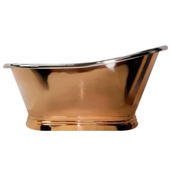 The Period Bathroom Company Trafalgar Copper 1500 X 787mm Slipper Roll Top Bath Tub (Nickel Inside) -Croydex shop cops315 nd1