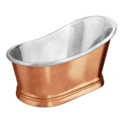 The Period Bathroom Company Trafalgar Copper 1500 X 787mm Slipper Roll Top Bath Tub (Nickel Inside) -Croydex shop cops315 nwd1