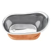 The Period Bathroom Company Trafalgar Copper 1500 X 787mm Slipper Roll Top Bath Tub (Nickel Inside) -Croydex shop cops315d2