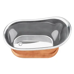 The Period Bathroom Company Trafalgar Copper 1500 X 787mm Slipper Roll Top Bath Tub (Nickel Inside)