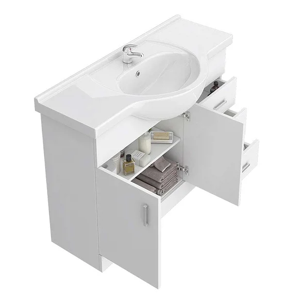 Cove 1520mm Vanity Unit Bathroom Suite (High Gloss White - Depth 330mm) 5 Cove 1520mm Vanity Unit Bathroom Suite (High Gloss White - Depth 330mm) - Image 3