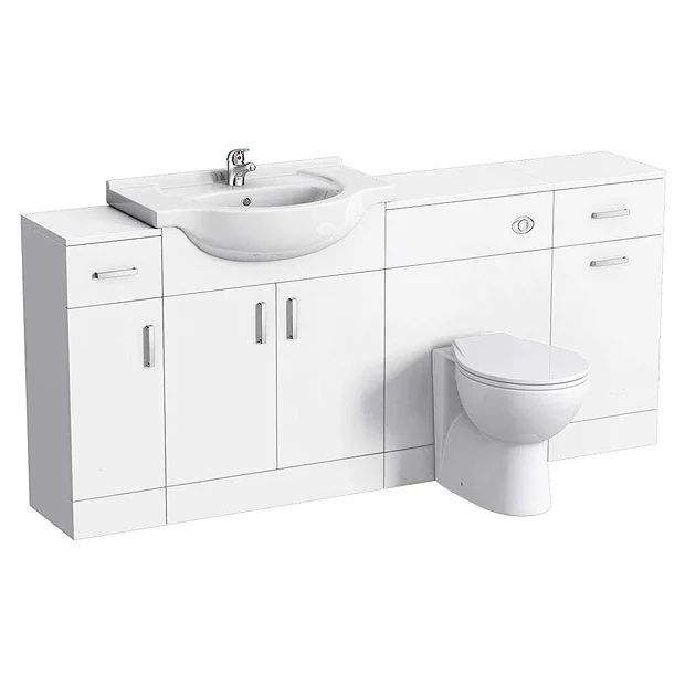 Cove 1720mm 4 Piece Vanity Unit Suite (High Gloss White - Depth 300mm) 4 Cove 1720mm 4 Piece Vanity Unit Suite (High Gloss White - Depth 300mm) - Image 2