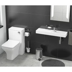 Valencia 800mm Wall Hung Polymarble Basin With Integrated Shelf