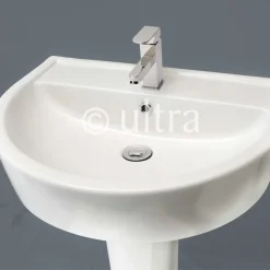Ultra - Priory 600 Basin 1TH & Semi Pedestal 7 Ultra - Priory 600 Basin 1TH & Semi Pedestal -Croydex shop cpr001d1