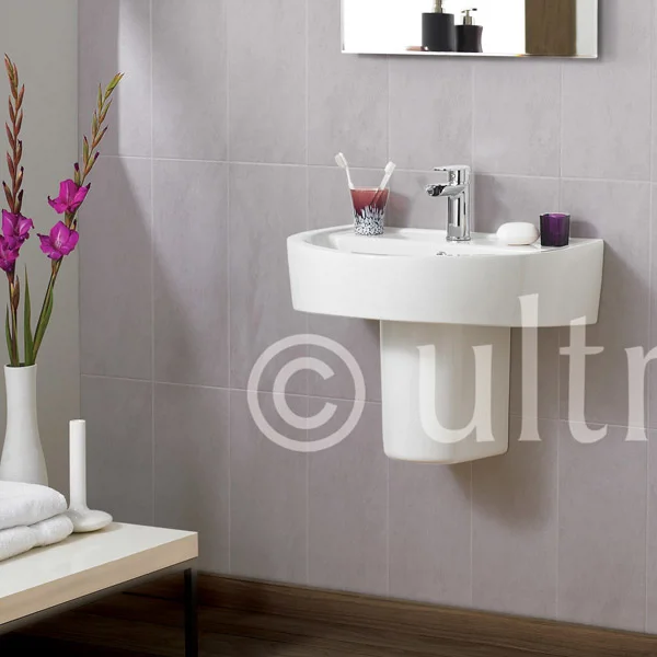 Ultra - Priory 600 Basin 1TH & Semi Pedestal 3 Ultra - Priory 600 Basin 1TH & Semi Pedestal